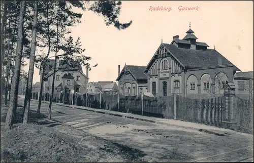 Ansichtskarte Radeburg Gaswerk b Dresden 
1914