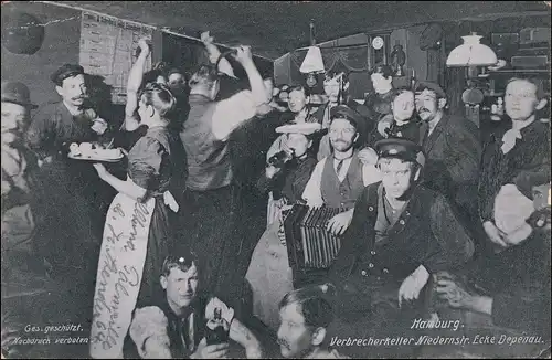 Hamburg belebt Tanz im Verbrecherkeller Niedernstraße Depenau 1910