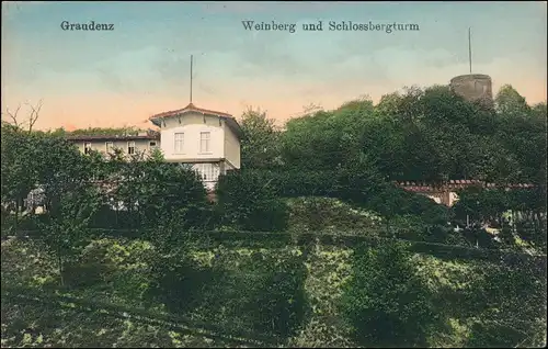 Postcard Graudenz Grudziądz Schloßberg, Villa gel. Feldpost 1916