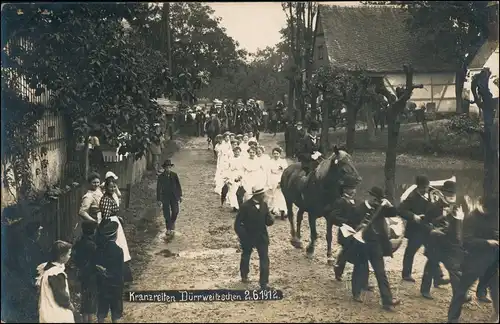 Foto Dürrweitzschen-Grimma Kranzreiten - Parade 1912 Privatfoto