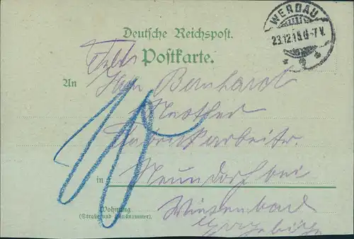 Ansichtskarte Werdau Mondschein 1915