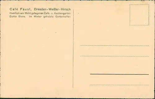Ansichtskarte Weißer Hirsch-Dresden Cafe Faust 1928