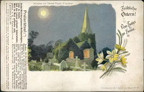 Stoke Poges Ostern Easter Church Kirche Stoke Pogis England 1900