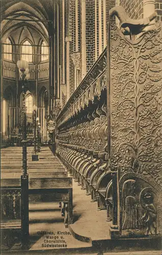 Ansichtskarte Bad Doberan Wange u. Chorstühle, Südwestecke Kirche 1912