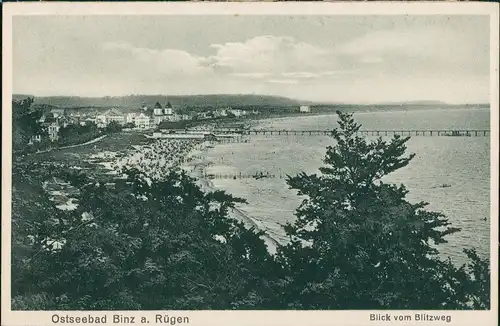 Ansichtskarte Binz (Rügen) Blick vom Blitzweg 1924