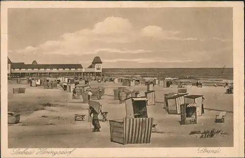 Ansichtskarte Heringsdorf Usedom Badestrand - Seebrücke 1925