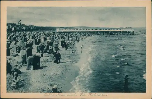 Postcard Swinemünde Świnoujście Hochsaison - Seebrücke 1926