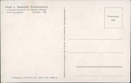 Ansichtskarte Werder (Havel) Blick von der Gartenterrasse 1913