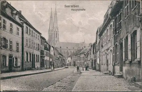CPA Sarralbe Saaralben Hauptstraße gel. Feldpost 1918