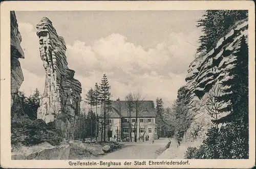 Ansichtskarte Ehrenfriedersdorf Greifenstein-Berghaus gel. Feldpost 1917