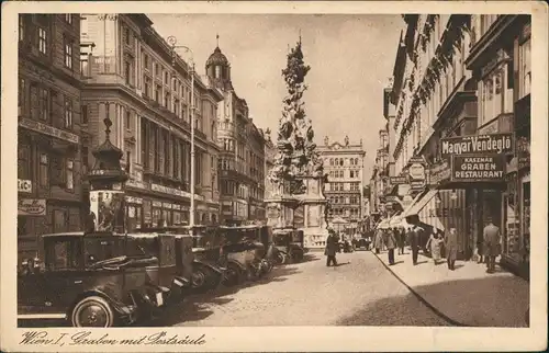 Ansichtskarte Wien Autos Postsäule, Grabenrestaurant 1931