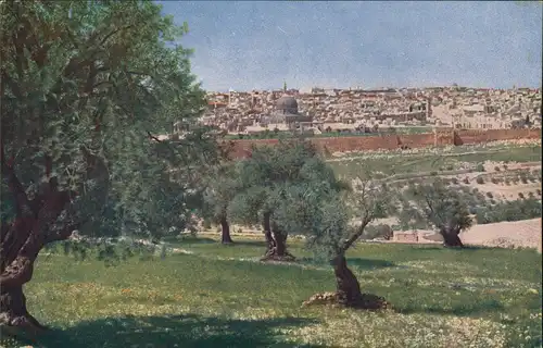 Postcard Jerusalem Jeruschalajim (רושלים) Stadt Oelberg 1922
