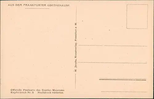 Ansichtskarte Frankfurt am Main Goethehaus - Vorsaal 1. Stock 1926