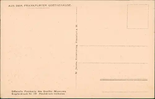 Ansichtskarte Frankfurt am Main Goethehaus - Szdierzimmer 1928