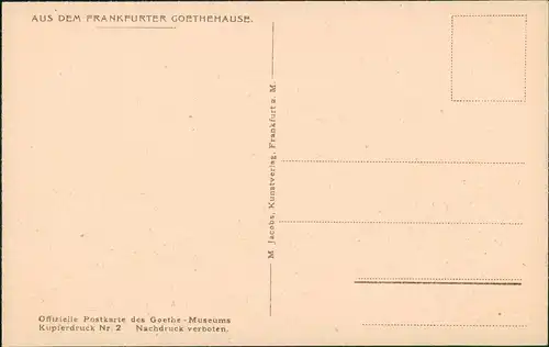 Ansichtskarte Frankfurt am Main Goethehaus - Wohnstube 1926