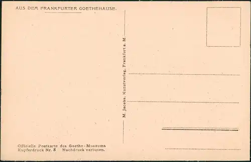 Ansichtskarte Frankfurt am Main Goethehaus - Staatszimmer 1926