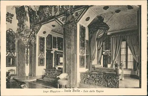 Cartoline Stresa Stresa Isola Bella (Lago Maggiore) Sala della Regina 1926