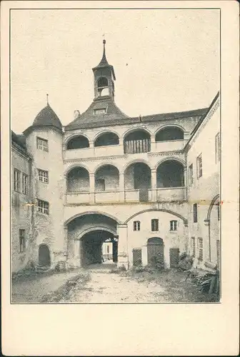 Ansichtskarte Finsterwalde Grabin Schloß - Schlosshof 1926