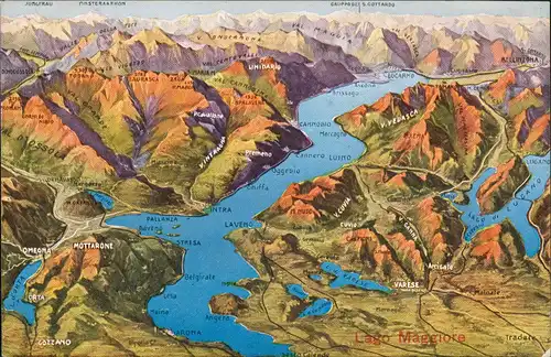 .Italien Italia Lago Maggiore (Italien) Umland Landkarten AK 1918