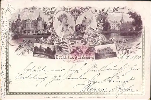 Ansichtskarte Bückeburg Adel MB Schlösser 1898