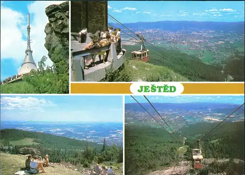 Postcard Reichenberg Liberec Seilbahn Jeschken 1988