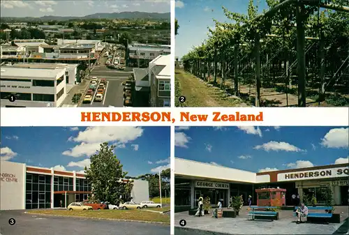 Postcard Auckland HENDERSON Town Centre, Civic C. Shopping Mall 1980