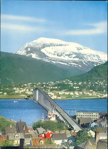 Tromsø Tromso Broen over Tromsøsundet, mot Storsteinnes og 1978