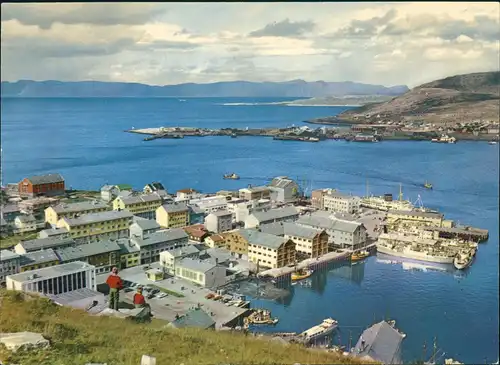 Postcard Hammerfest Blick über die Stadt 1978