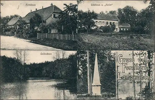 Ansichtskarte Wörth am Rhein Forsthaus Gasthaus Langenberg Calbachsee 1911