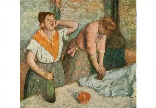 Ansichtskarte  Künstlerkarte Künstler Edgar DEGAS Les Repasseuses 1980