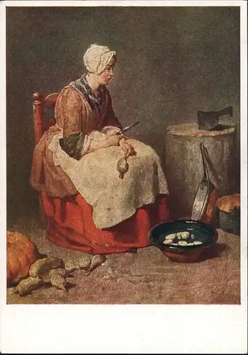 Ansichtskarte  JEAN BAPTISTE CHARDIN Eine Köchin A cook Une cuisinière 1930