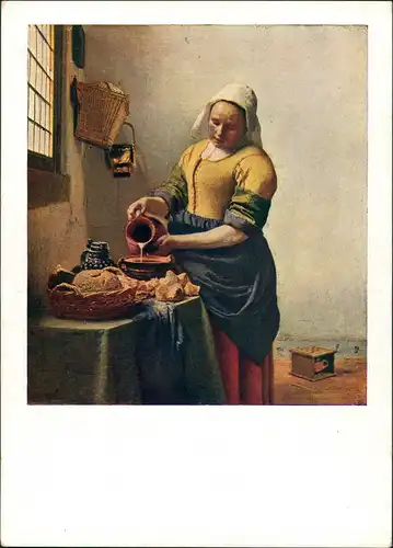 Ansichtskarte  VERMEER VAN DELFT Die Küchenmaid The Kitchen-Maid 1950