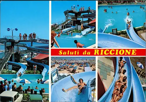 Cartoline Riccione WASSER RUTSCHTURM MB 1987