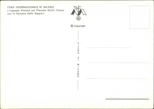 Mailand Milano ingresso d'onore sul Piazzale Giulio Cesare con la Fontana 1978