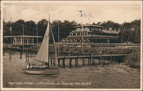 Ansichtskarte Potsdam Regattahaus, Luftschiffhafen 1941
