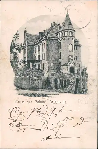 Ansichtskarte Dahme (Mark) Viktoriastift 1905