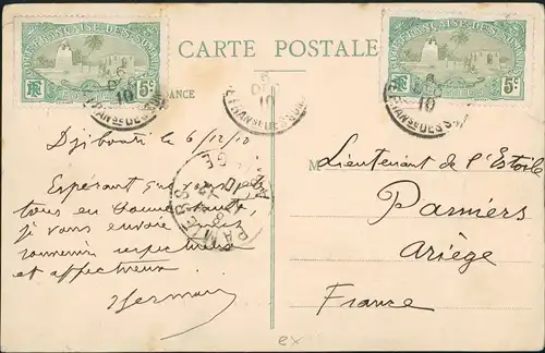 Postcard Dschibuti Djibouti Kamelmarkt 1910