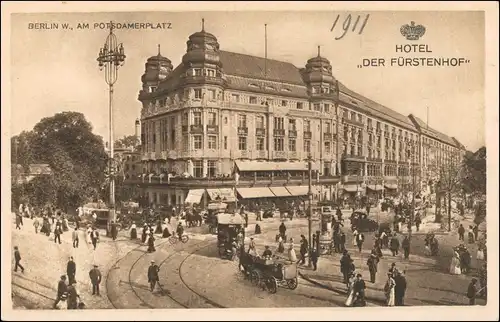 Tiergarten-Berlin Potsdamer Platz Hotel Fürstenhof - Verkehr 1926