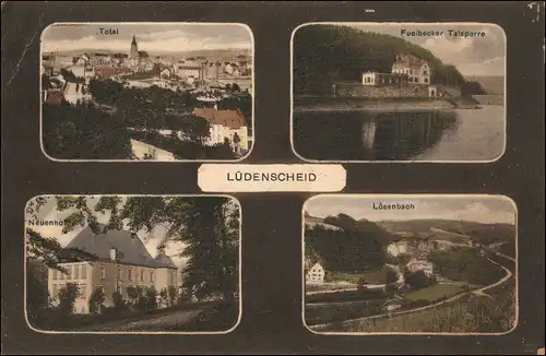Ansichtskarte Lüdenscheid 4 Bild Totale, Lösenbach, neuenhof 1922