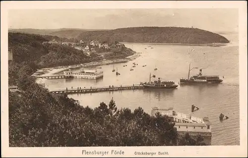 Glücksburg (Ostsee) Lyksborg Anleger Flensburger Förde Glücksburger Bucht 1921