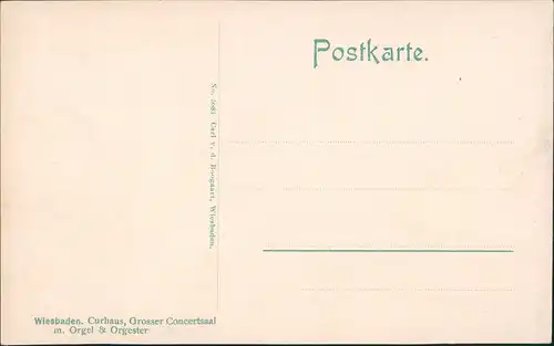Ansichtskarte Wiesbaden Kurhaus - Saal 1912