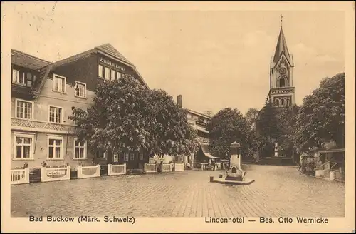 Ansichtskarte Buckow (Märkische Schweiz) Platz mit Lindenhotel 1923