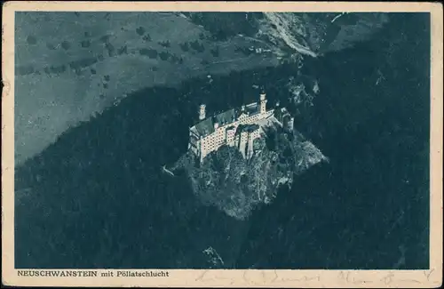 Ansichtskarte Schwangau Luftbild Schloss Neuschwanstein 1922
