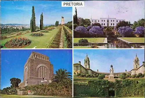 Pretoria Tshwane Mehrbild-AK 4 Ansichten, Multi-View-Postcard, Südafrika 1970