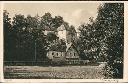 Postcard Eger Cheb Gaststätte Gastwirtschaft Schusterspring 1920