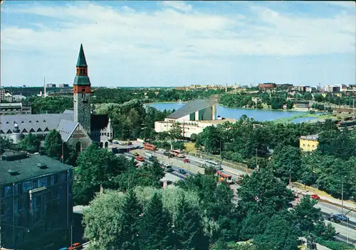 Postcard Helsinki Helsingfors Straßenpartie 1986