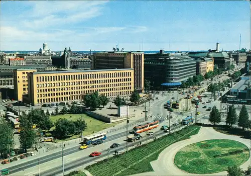 Postcard Helsinki Helsingfors Straßenpartie 1980