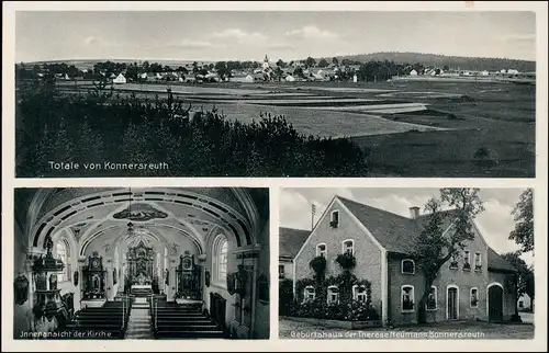 Ansichtskarte Konnersreuth (b Tirschenreuth) 3 Bild: Totale, Kirche 1930