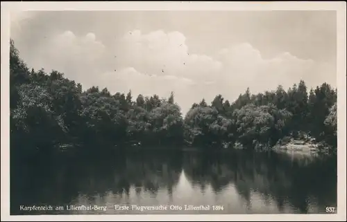 Ansichtskarte Lichterfelde-Berlin Lilienthal Berg Karpfenteich 1929