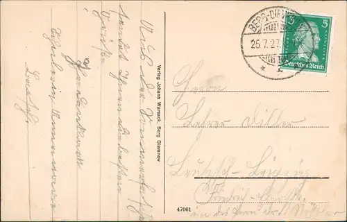 Postcard Berg Dievenow Dziwnów Kalkberge 1927